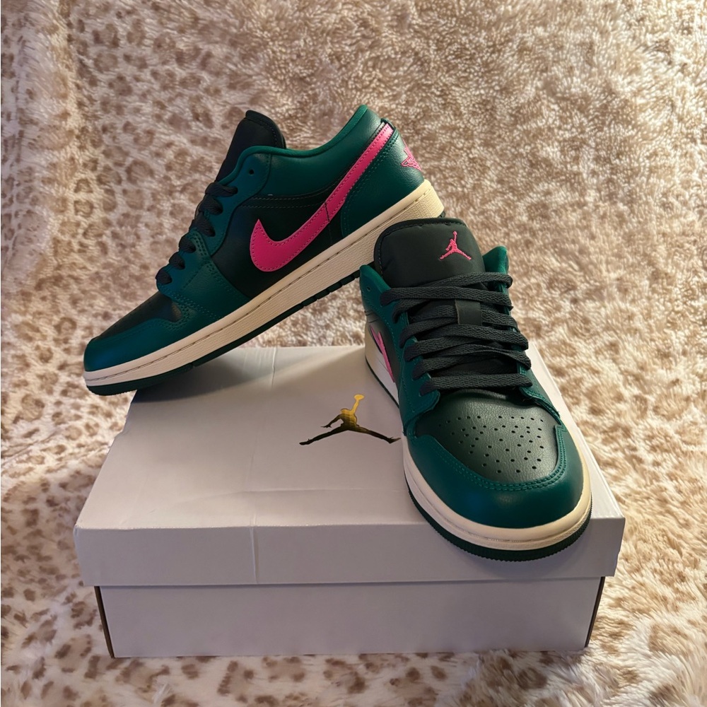 Jordan Low Top Sneakers in Teal, Pink, Black